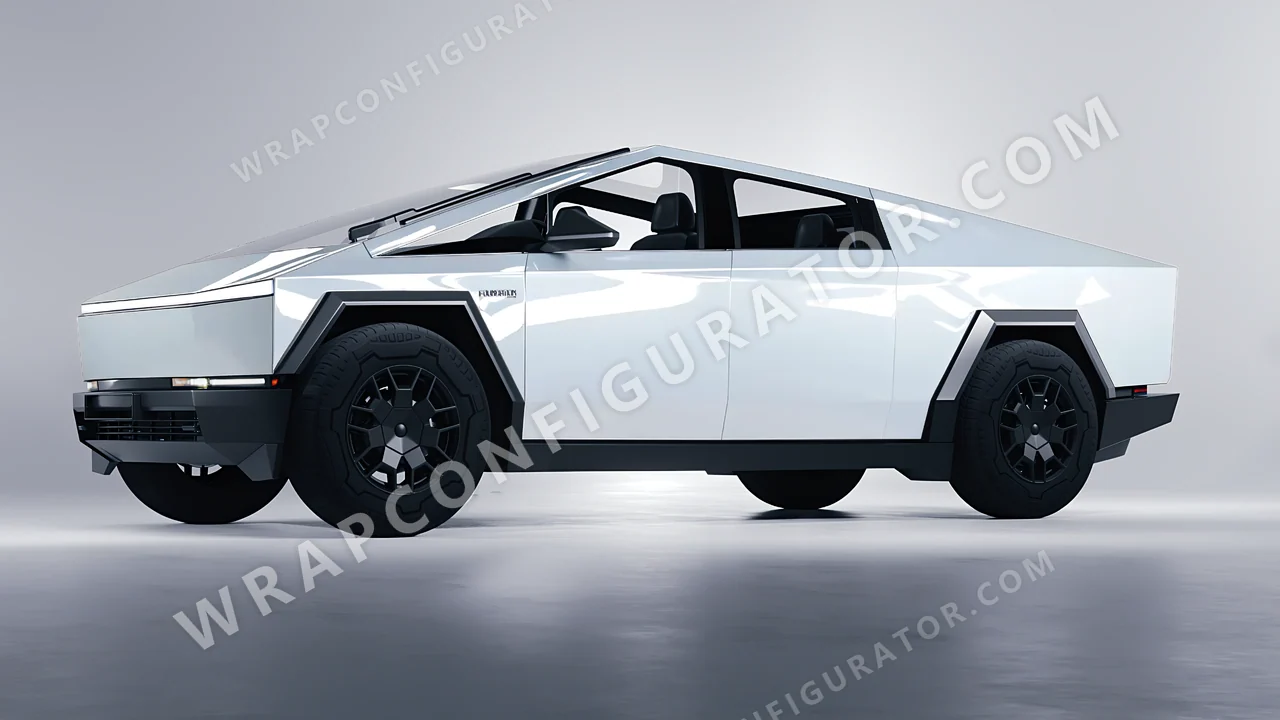 Grey Tesla Cybertruck 2024 wrapped in ORACAL Stone Grey 970RA-711G