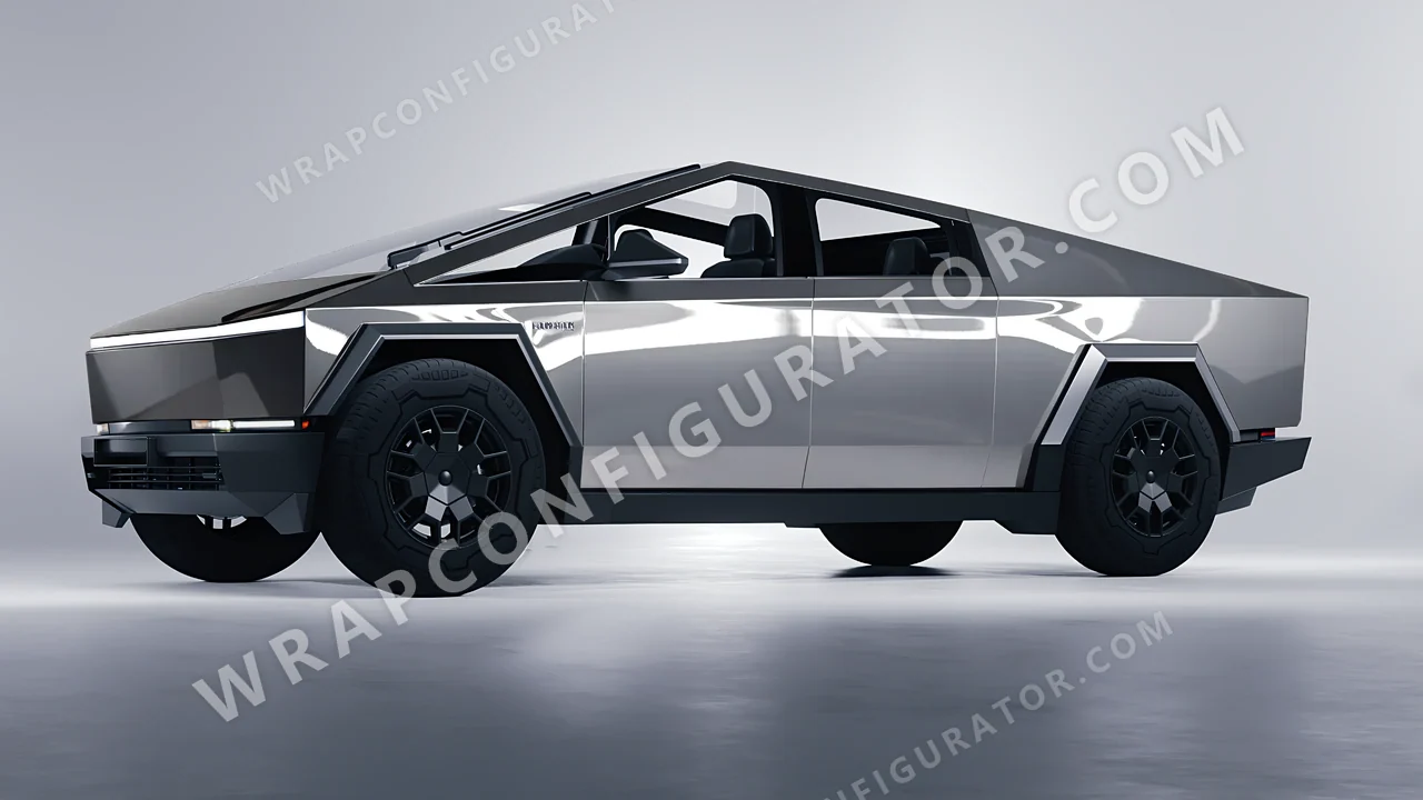 Grey Tesla Cybertruck 2024 wrapped in ORACAL Telegrey 970RA-076G