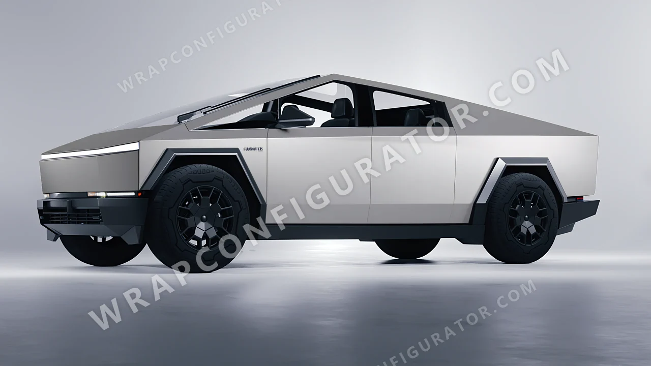 Grey Tesla Cybertruck 2024 wrapped in ORACAL Telegrey 970RA-076M