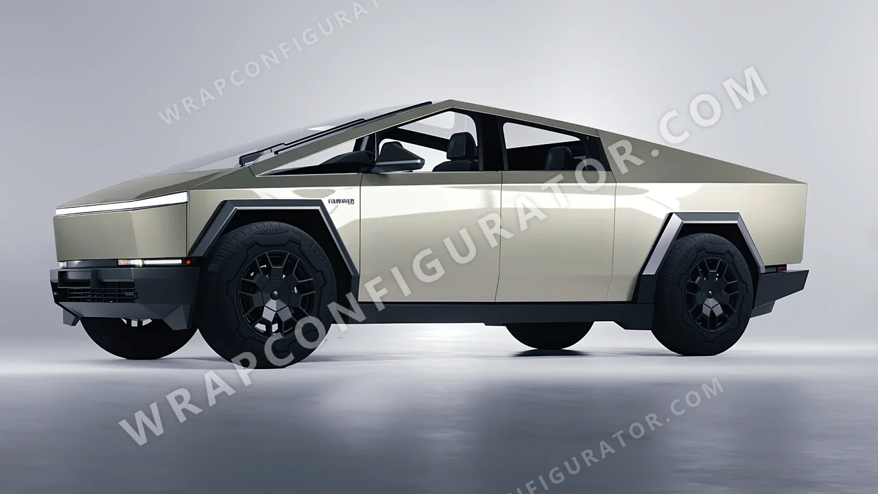 Grey Tesla Cybertruck 2024 wrapped in ORACAL Zinc 970RA-934G