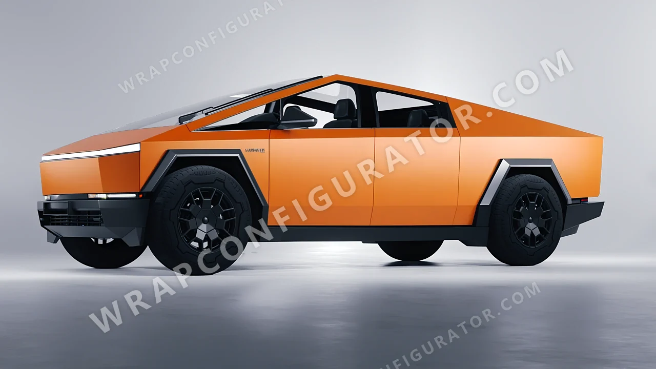 Orange Tesla Cybertruck 2024 wrapped in Avery Dennison Orange SW900-321-O