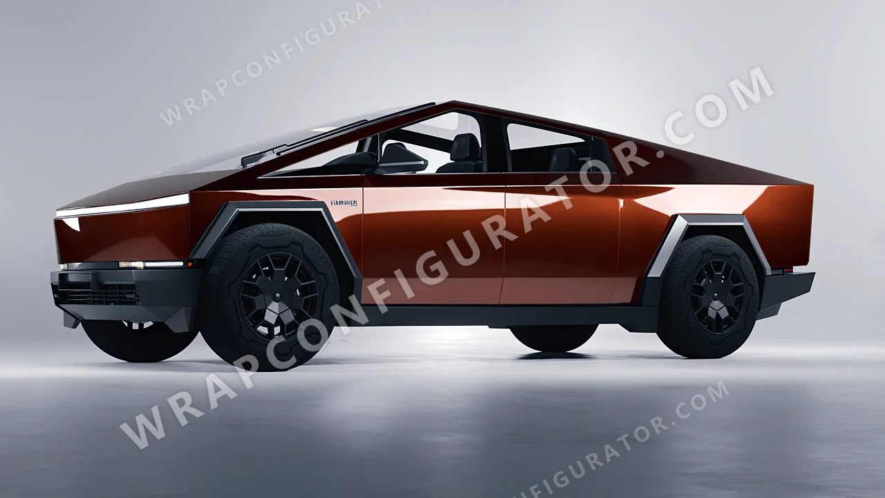 Orange Tesla Cybertruck 2024 wrapped in Colourshield PPF by HyperPro Copper HGM77-P