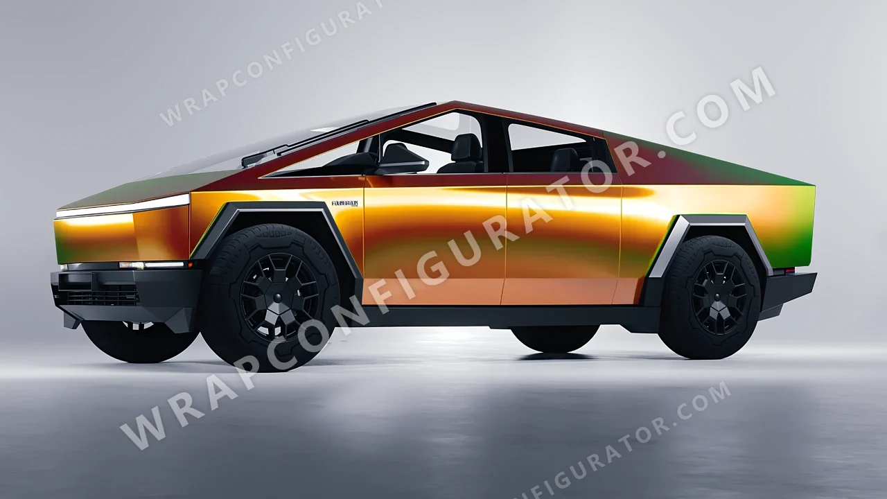 Orange Tesla Cybertruck 2024 wrapped in Colourshield PPF by HyperPro Dawn Orange GB04-P
