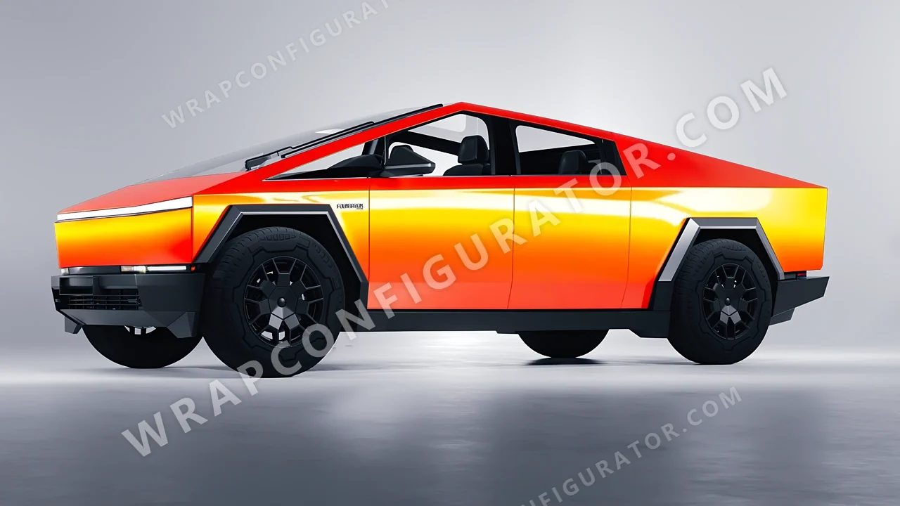 Orange Tesla Cybertruck 2024 wrapped in Colourshield PPF by HyperPro Deep Orange GSF11-P