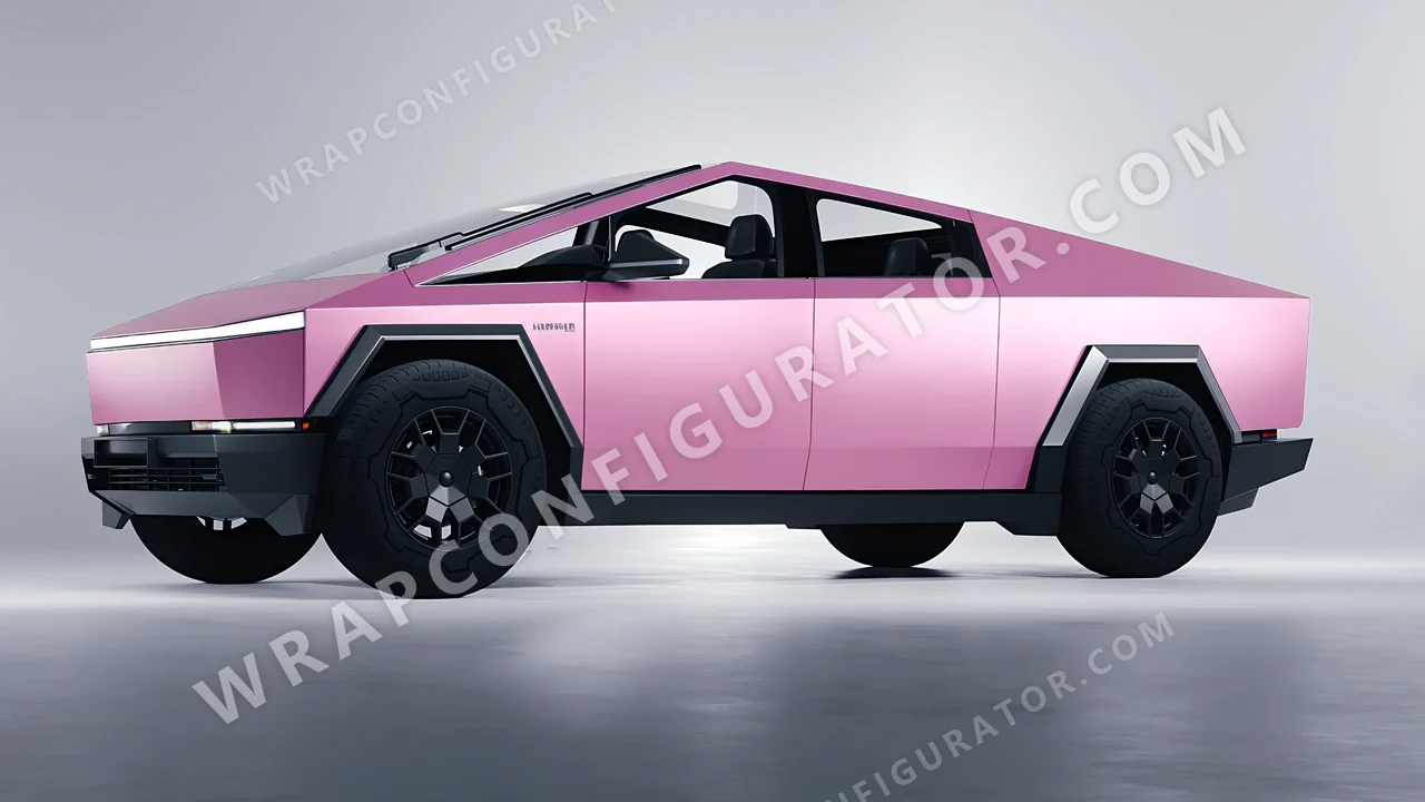 Pink Tesla Cybertruck 2024 wrapped in Avery Dennison Bubblegum Pink SW900-514-O