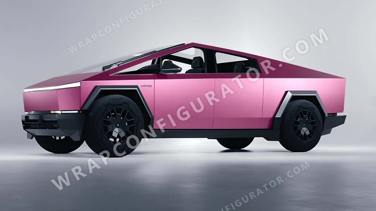 Pink Tesla Cybertruck 2024 wrapped in Avery Dennison Pink SW900-520-M