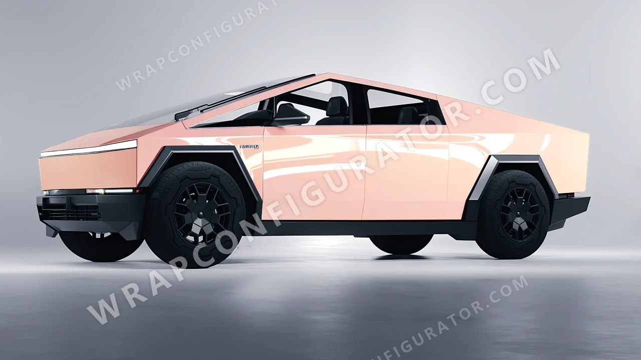 Pink Tesla Cybertruck 2024 wrapped in Colourshield PPF by HyperPro Cherry Pink HGF75-P