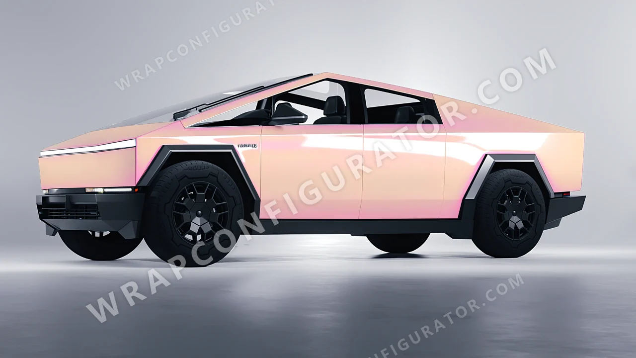 Pink Tesla Cybertruck 2024 wrapped in Colourshield PPF by HyperPro Pink CGM03-P