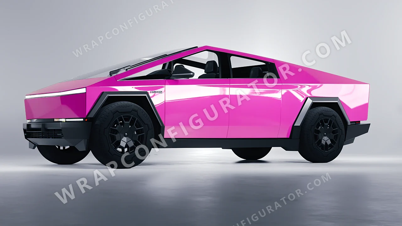 Pink Tesla Cybertruck 2024 wrapped in ORACAL Soft Pink 970RA-045G