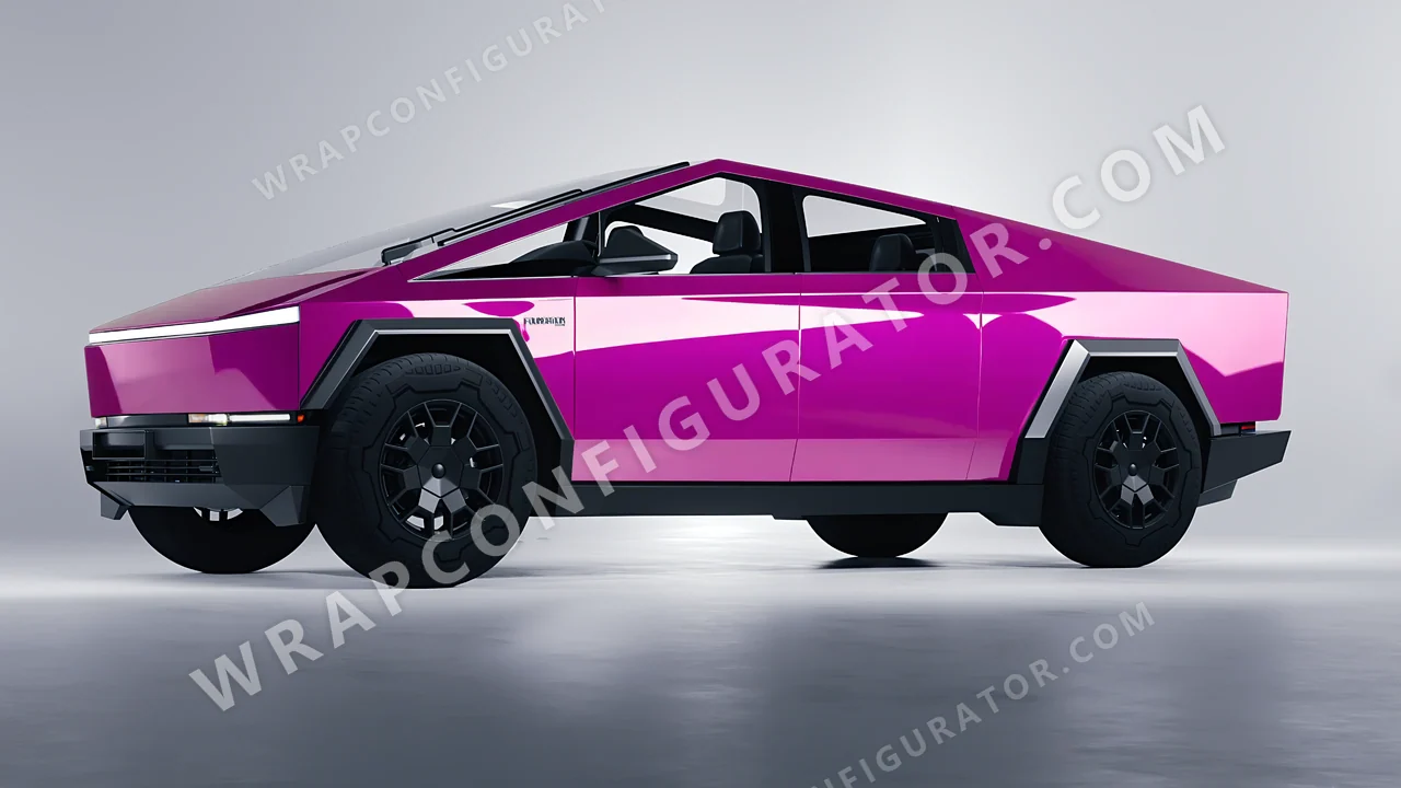 Pink Tesla Cybertruck 2024 wrapped in ORACAL Telemagenta 970RA-077G