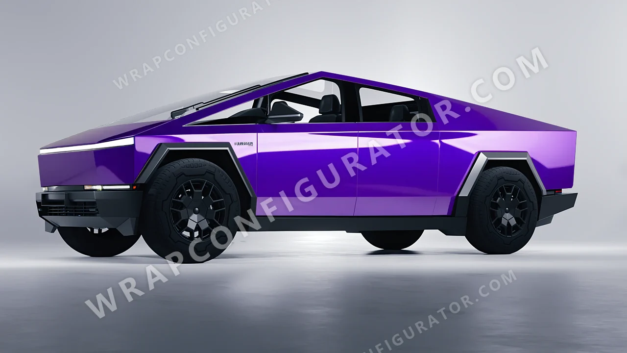Purple Tesla Cybertruck 2024 wrapped in 3M Plum Explosion 2.0 HGP258