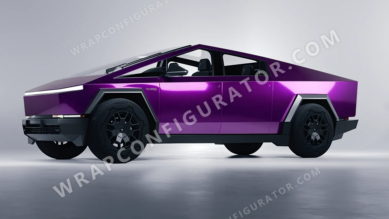 Purple Tesla Cybertruck 2024 wrapped in Avery Dennison Gloss Fun Purple SW900-568-S