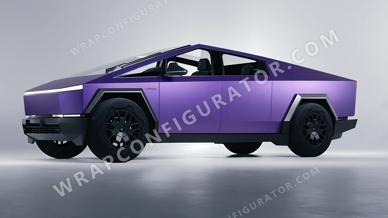 Purple Tesla Cybertruck 2024 wrapped in Avery Dennison Purple SW900-565-M