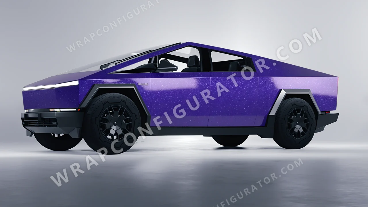 Purple Tesla Cybertruck 2024 wrapped in Avery Dennison Purple SW900-587-D