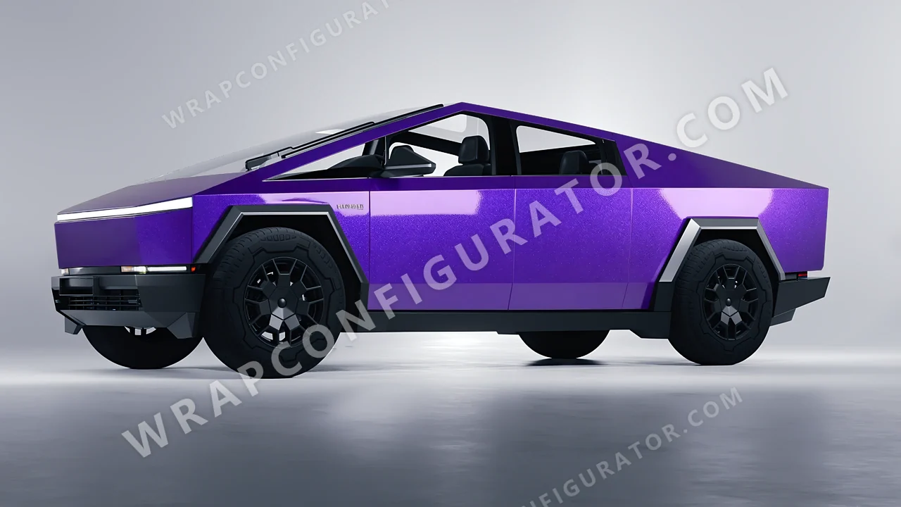 Purple Tesla Cybertruck 2024 wrapped in Avery Dennison Vibrant Violet SW900-522-M