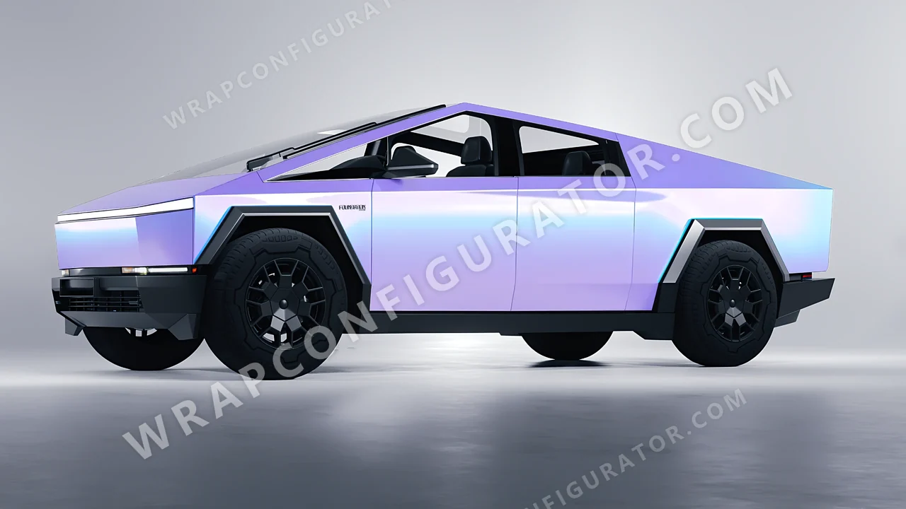 Purple Tesla Cybertruck 2024 wrapped in Colourshield PPF by HyperPro Aurora Purple CGM08-P
