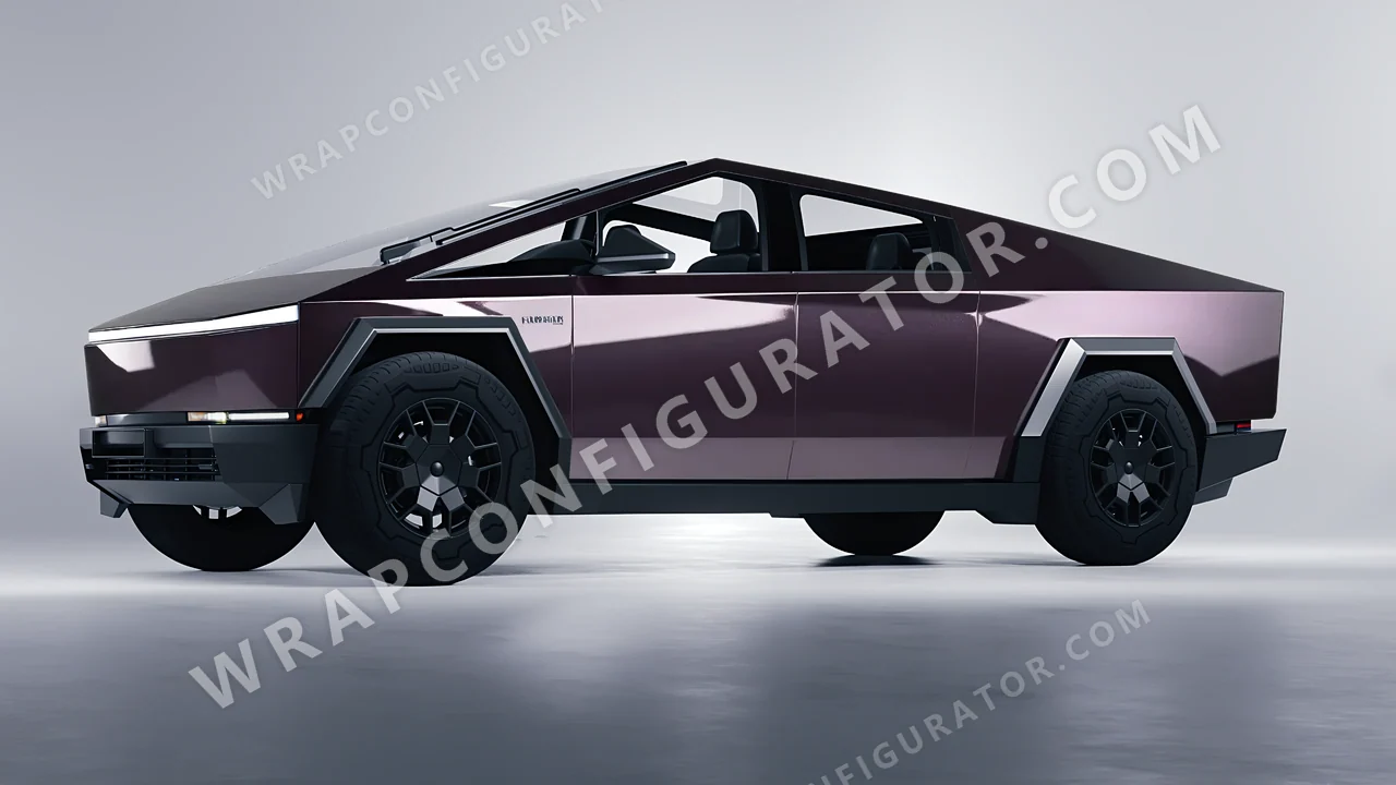 Purple Tesla Cybertruck 2024 wrapped in Colourshield PPF by HyperPro Faded Purple GAF57-P