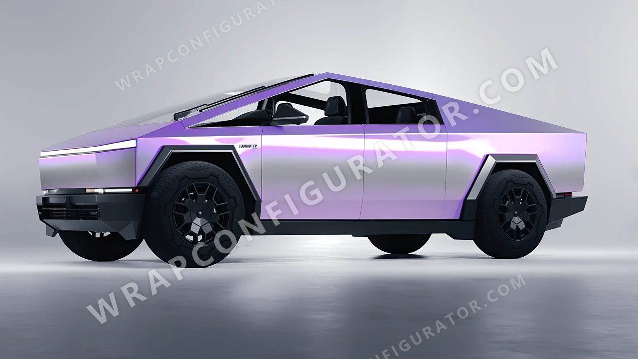 Purple Tesla Cybertruck 2024 wrapped in Colourshield PPF by HyperPro Gray Purple CGM07-P