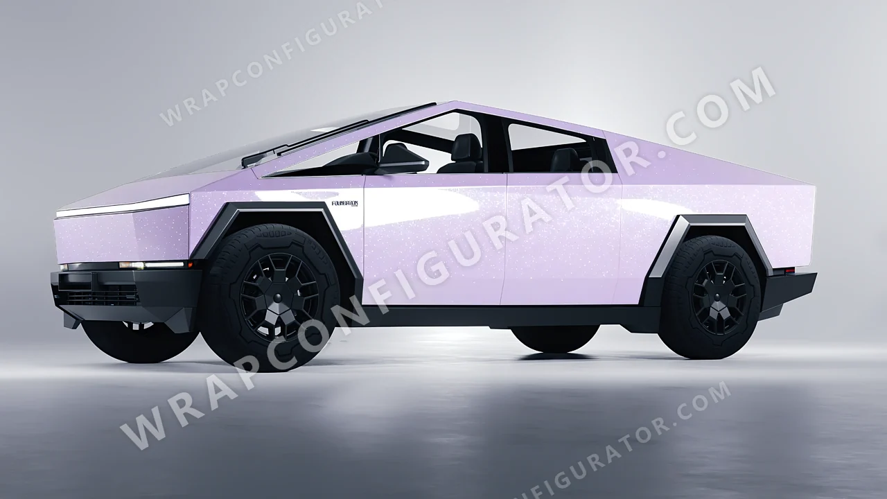 Purple Tesla Cybertruck 2024 wrapped in Colourshield PPF by HyperPro Light Purple GPF09-P