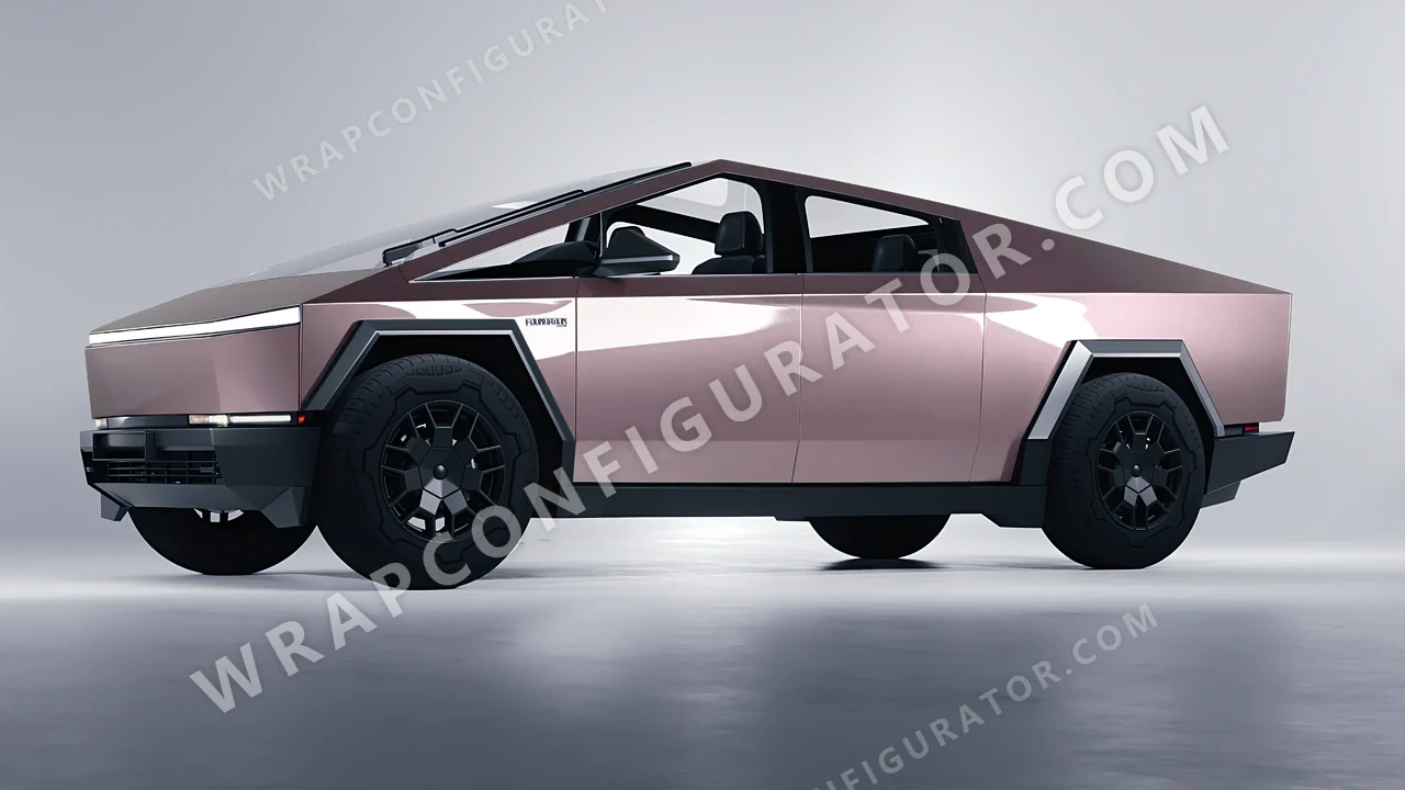 Purple Tesla Cybertruck 2024 wrapped in Colourshield PPF by HyperPro Mauve Purple GAF58-P