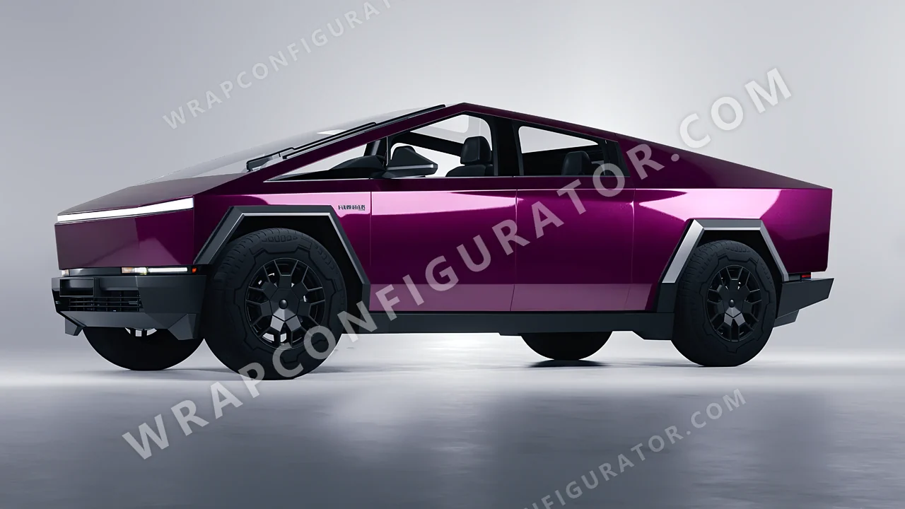 Purple Tesla Cybertruck 2024 wrapped in Colourshield PPF by HyperPro Mulberry Purple HGM80-P