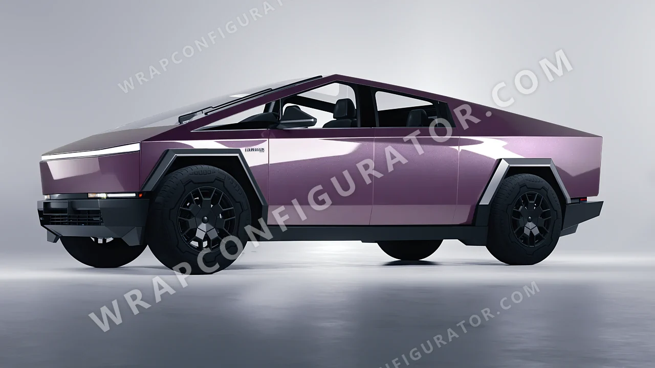 Purple Tesla Cybertruck 2024 wrapped in Colourshield PPF by HyperPro Smoke Purple GAF22-P