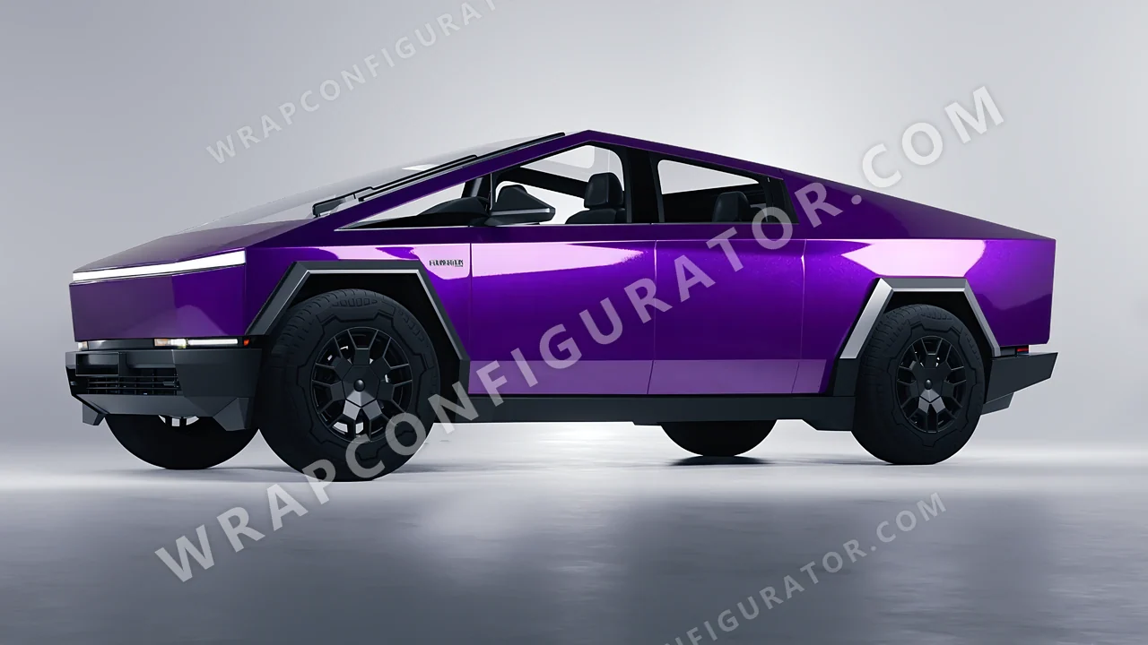 Purple Tesla Cybertruck 2024 wrapped in Colourshield PPF by HyperPro Velour Purple HGM78-P