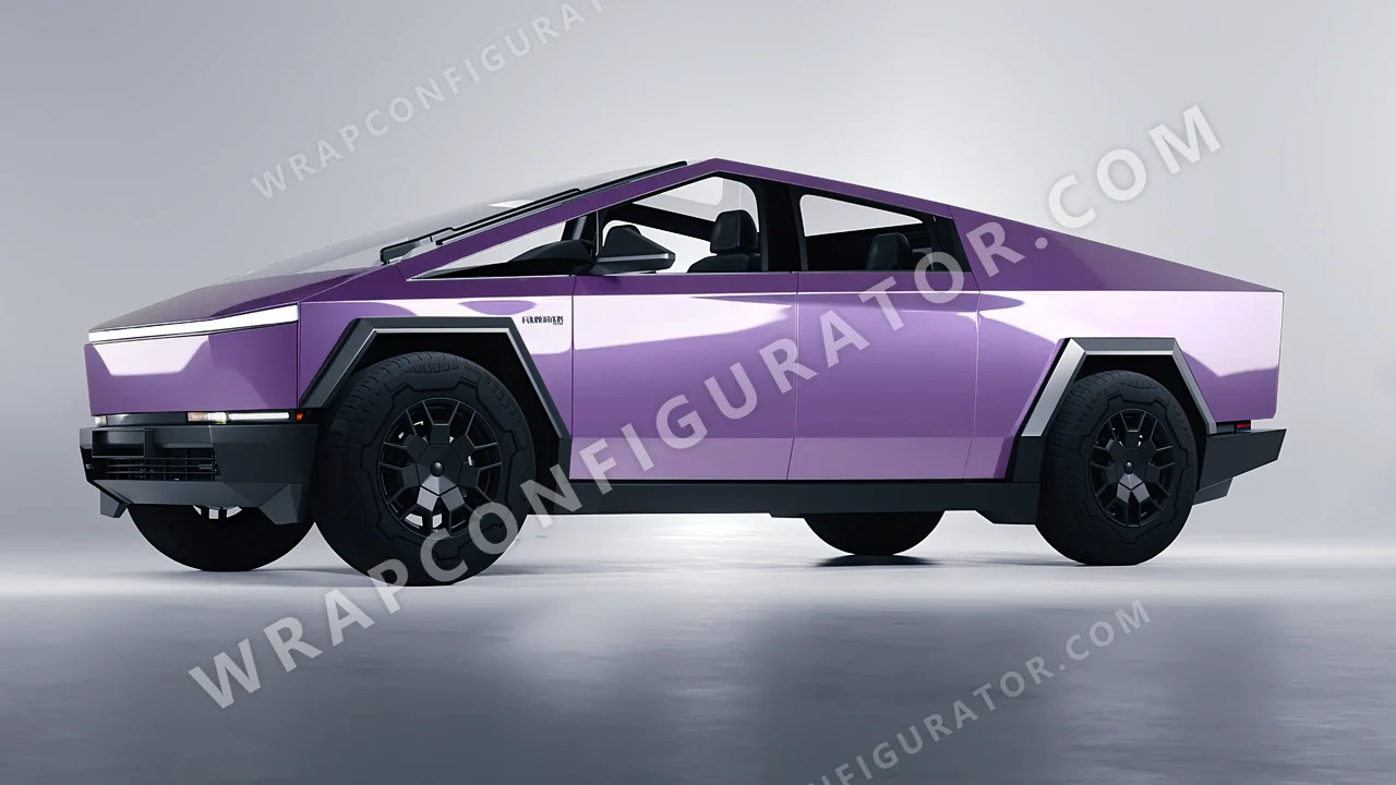 Purple Tesla Cybertruck 2024 wrapped in Colourshield PPF by HyperPro Wisteria Purple GAF50-P
