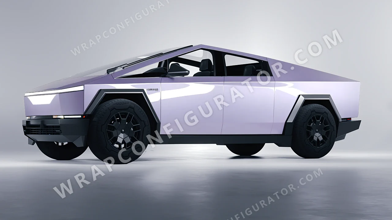 Purple Tesla Cybertruck 2024 wrapped in Inozetek Dynamic PPF Provence Purple DPPF708