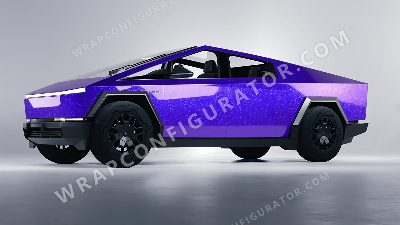 Purple Tesla Cybertruck 2024 wrapped in ORACAL Enchanted Violet 970RA-185G