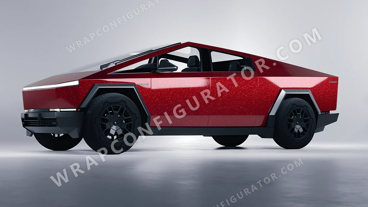 Red Tesla Cybertruck 2024 wrapped in Avery Dennison Red SW900-426-D
