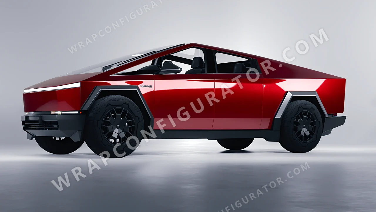 Red Tesla Cybertruck 2024 wrapped in Colourshield PPF by HyperPro Bright Red HGM34-P