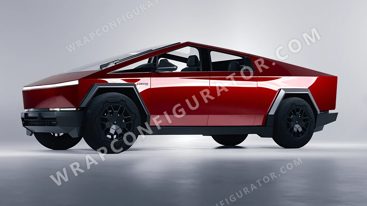 Red Tesla Cybertruck 2024 wrapped in Colourshield PPF by HyperPro Fiery Red HGF83-P