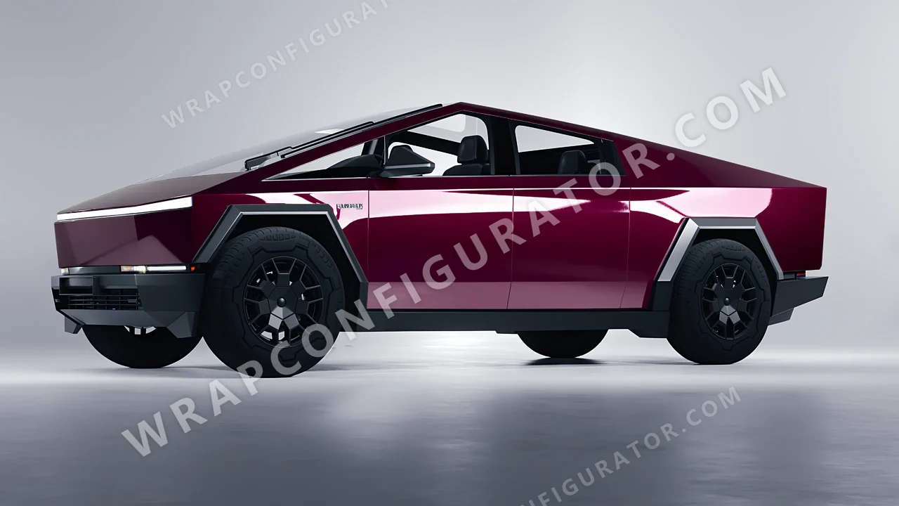 Red Tesla Cybertruck 2024 wrapped in Colourshield PPF by HyperPro Ruby Star HGF61-P