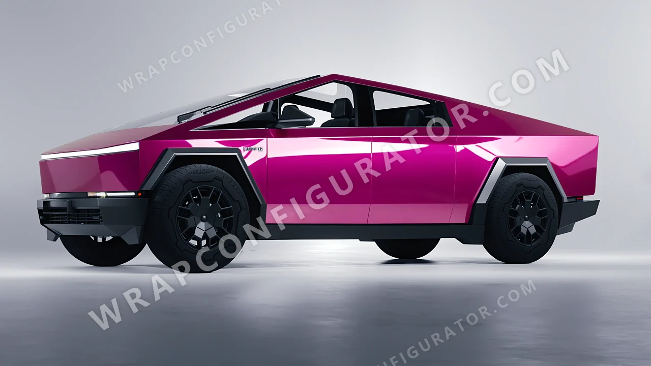 Red Tesla Cybertruck 2024 wrapped in Inozetek Dynamic PPF Ruby Star DPPF916