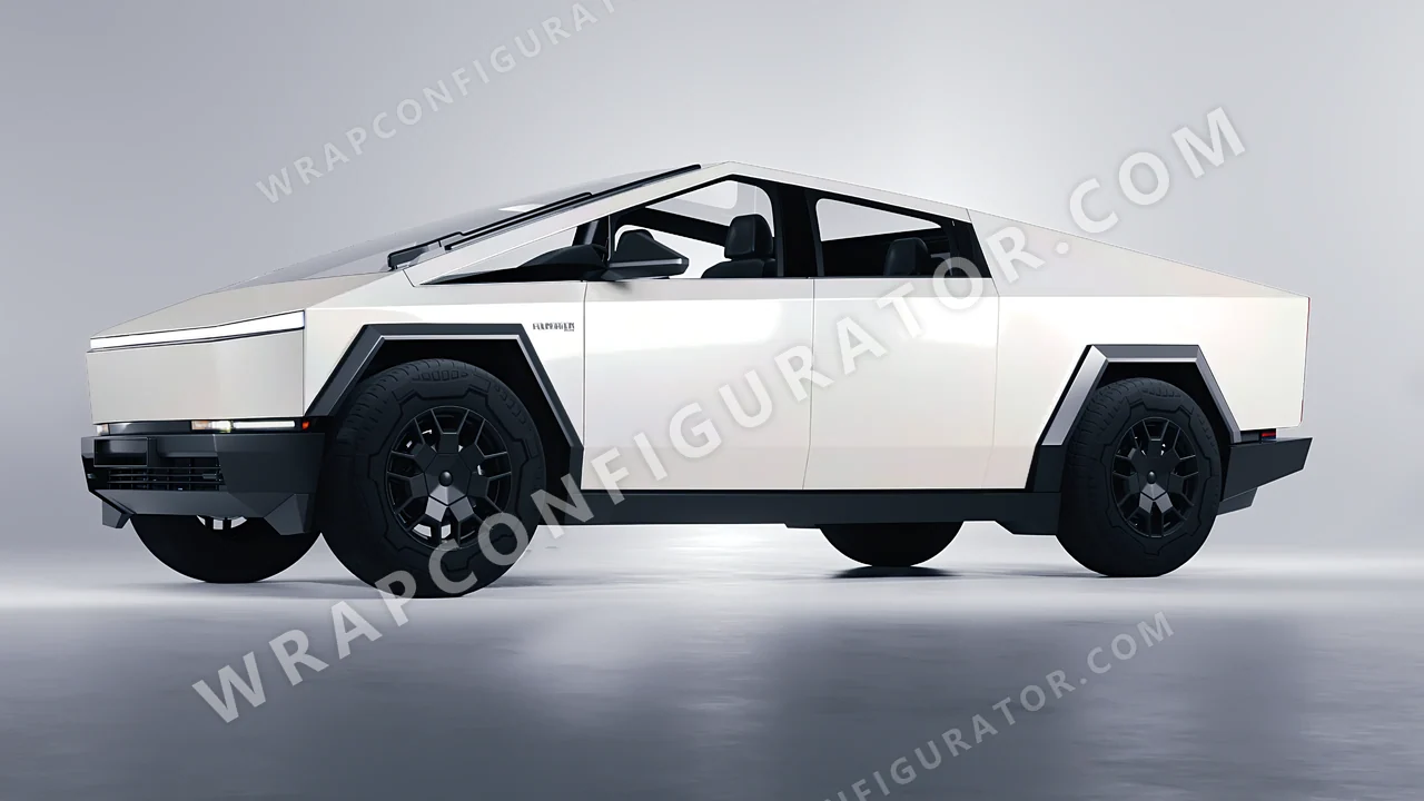 White Tesla Cybertruck 2024 wrapped in Avery Dennison Gloss White Pearl SW900-109-S
