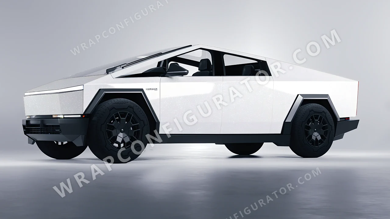 White Tesla Cybertruck 2024 wrapped in Avery Dennison White SW900-161-D