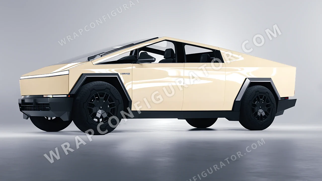 White Tesla Cybertruck 2024 wrapped in Colourshield PPF by HyperPro Cream White HGF52-P