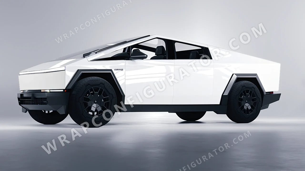 White Tesla Cybertruck 2024 wrapped in Colourshield PPF by HyperPro White HGF02-P