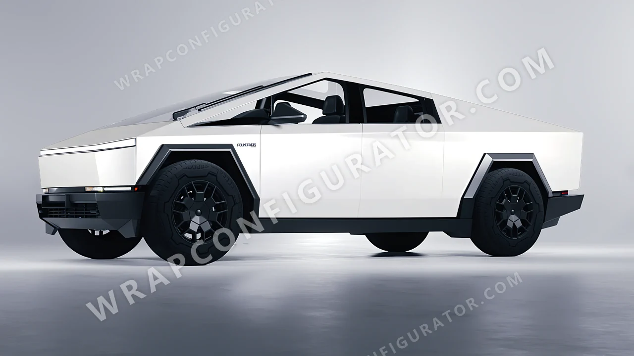 White Tesla Cybertruck 2024 wrapped in Colourshield PPF by HyperPro White MF14-P