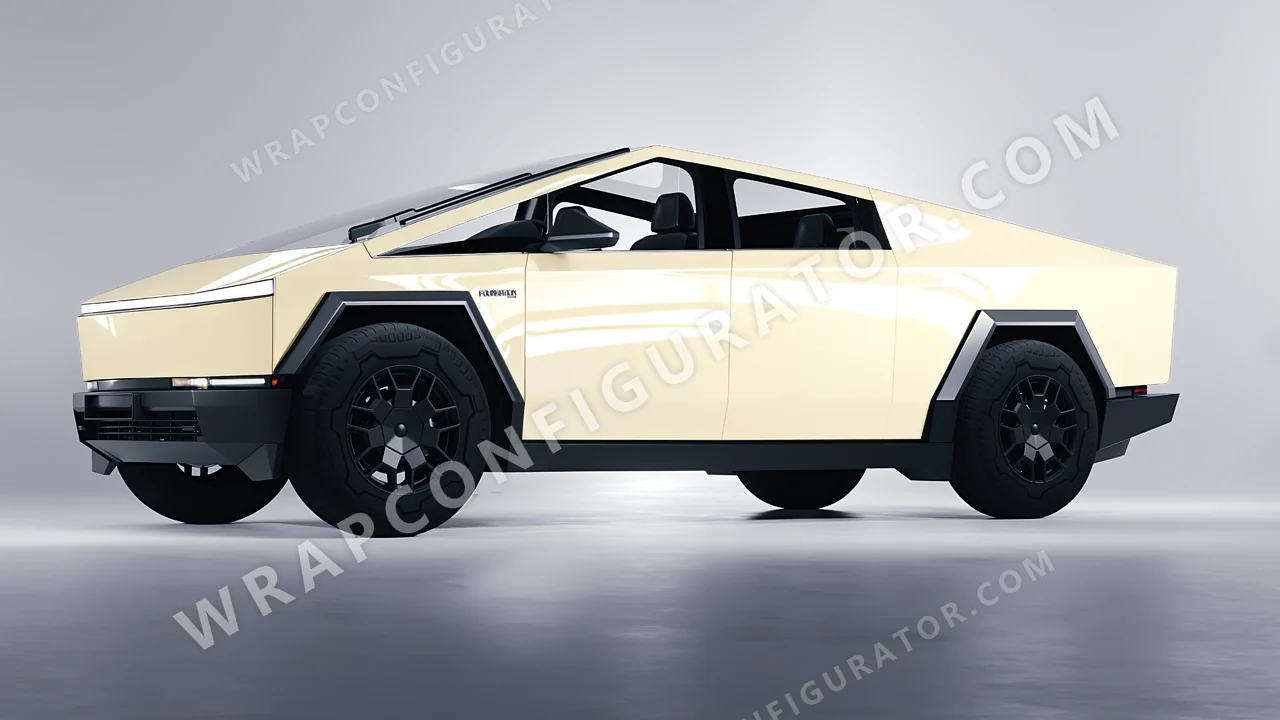 White Tesla Cybertruck 2024 wrapped in Inozetek Dynamic PPF The Boring White TBC101