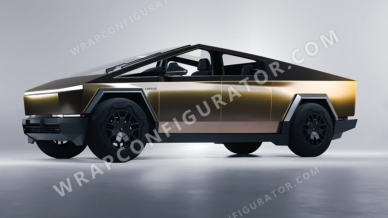 Yellow Tesla Cybertruck 2024 wrapped in Colourshield PPF by HyperPro Gray Gold CGM13-P