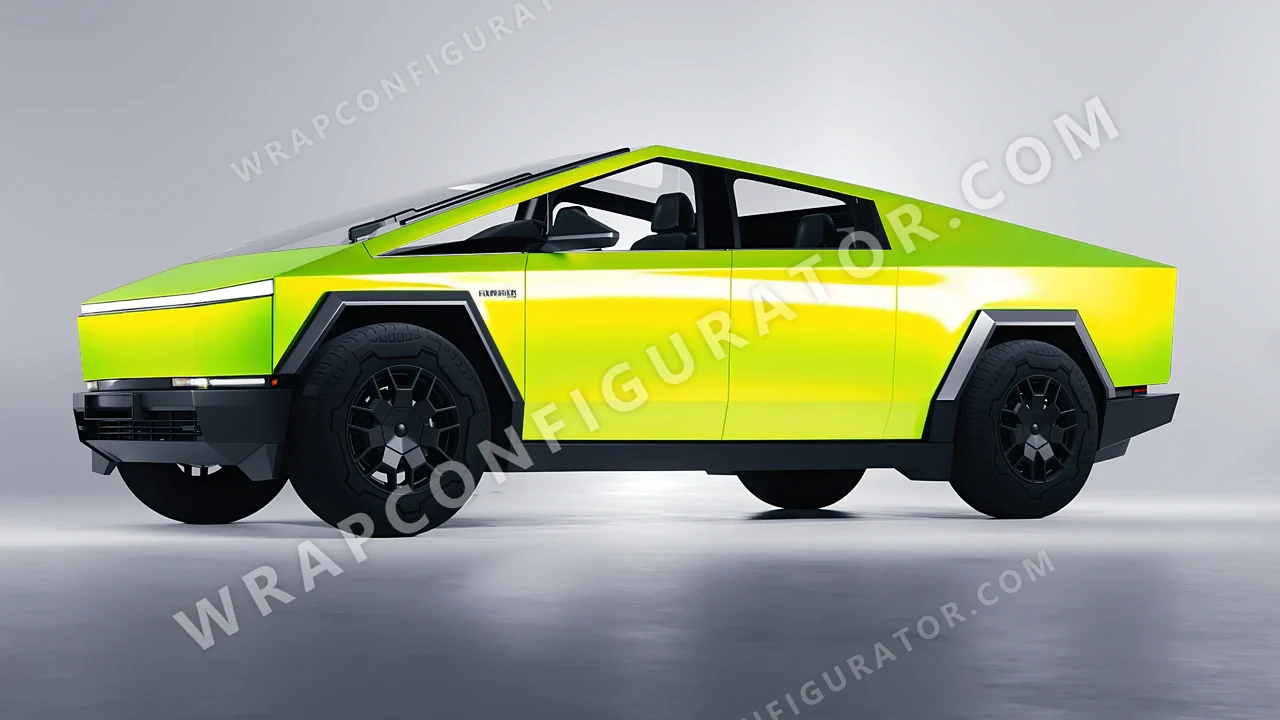 Yellow Tesla Cybertruck 2024 wrapped in Colourshield PPF by HyperPro Yellow GSF01-P