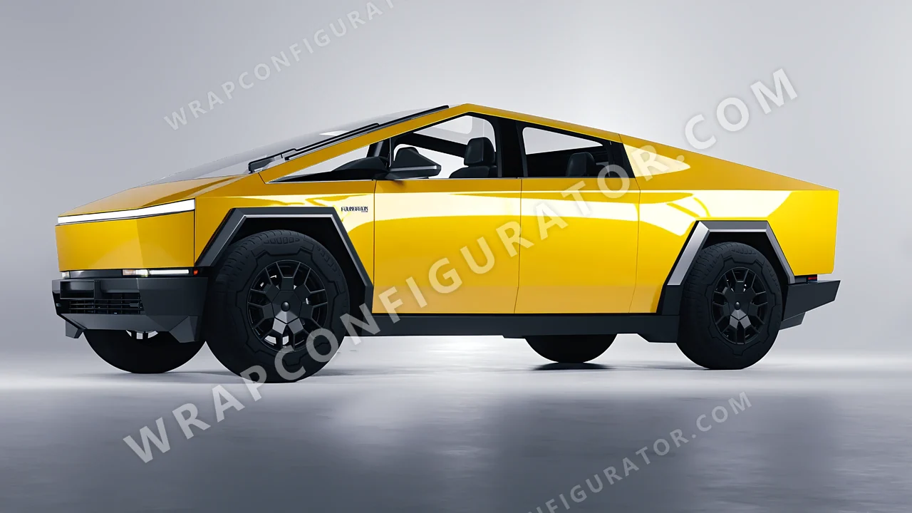 Yellow Tesla Cybertruck 2024 wrapped in ORACAL Maize Yellow 970RA-209G