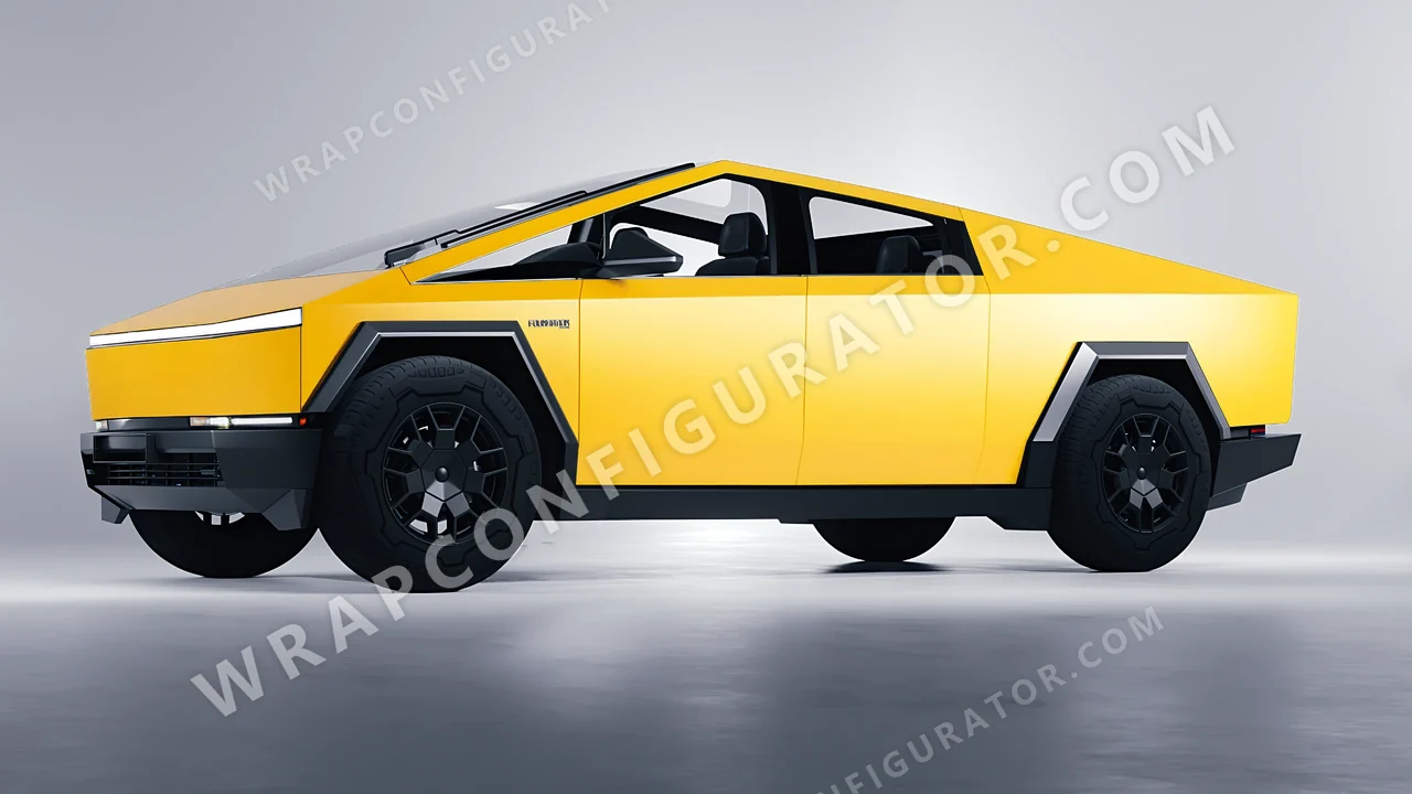 Yellow Tesla Cybertruck 2024 wrapped in ORACAL Maize Yellow 970RA-209M