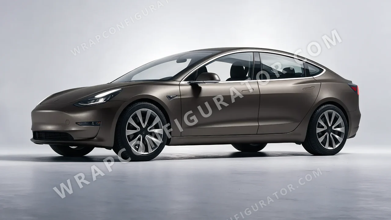 Black Tesla Model 3 2019 wrapped in Avery Dennison Black Rock Grey SW900-823-M