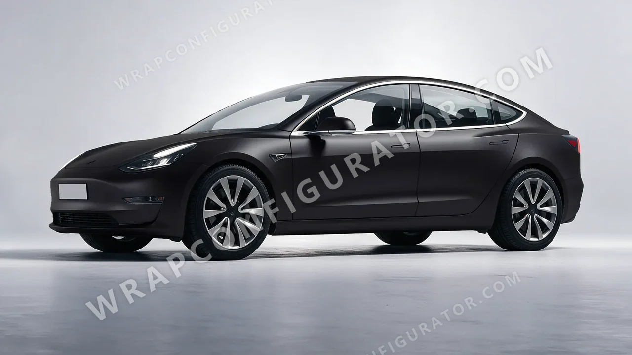 Black Tesla Model 3 2019 wrapped in Avery Dennison Black SW900-180-O