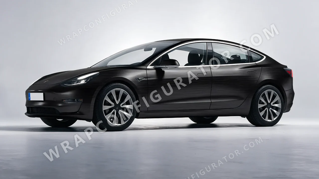 Black Tesla Model 3 2019 wrapped in Avery Dennison Brushed Black SW900-193-X