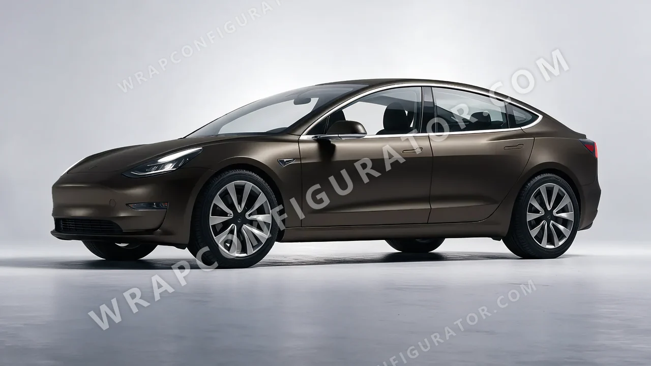 Black Tesla Model 3 2019 wrapped in Avery Dennison Dark Basalt SW900-871-M