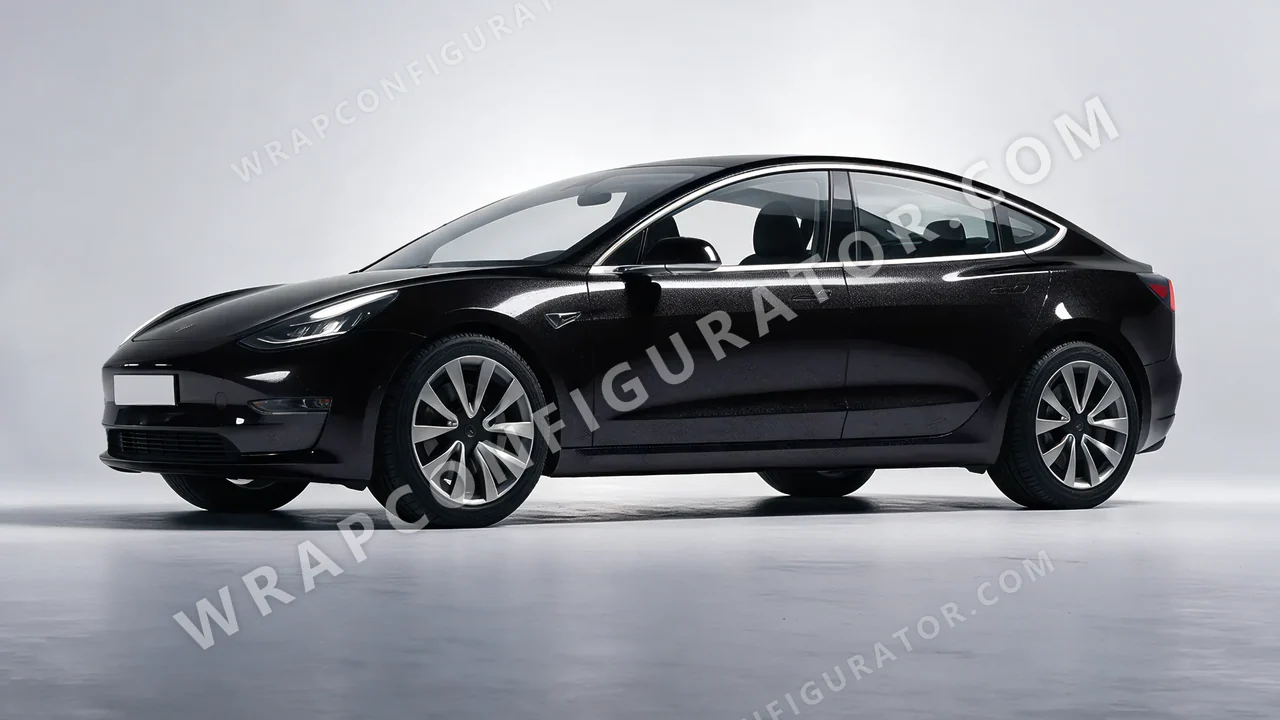 Black Tesla Model 3 2019 wrapped in Avery Dennison Mystery Black SW900-184-M